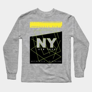 New York Authentic urban denim  typography Long Sleeve T-Shirt